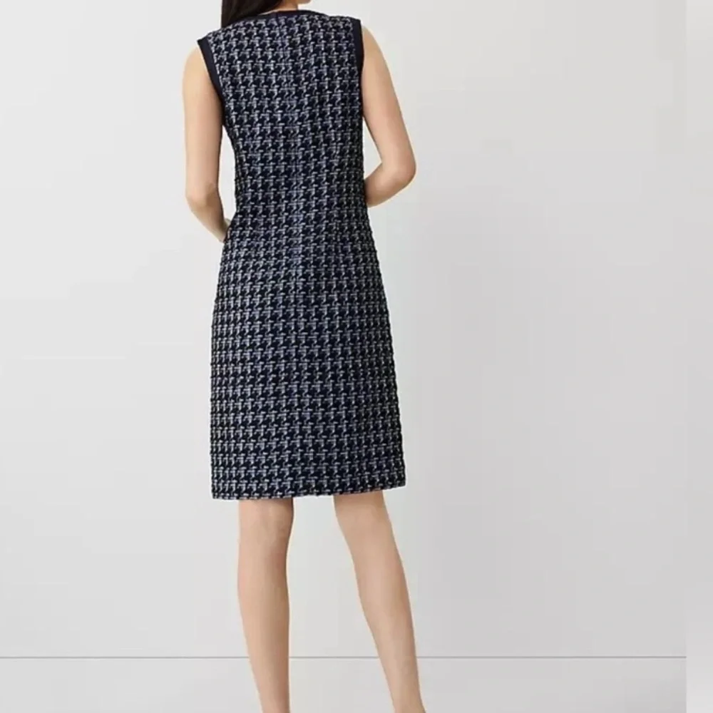 Ann Taylor Denim Tweet Houndstooth Dress size 2P - Picture 2 of 13